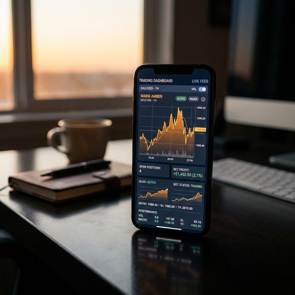Silber Markt GPT KI-Krypto-Handelsplattform Dashboard auf Smartphone